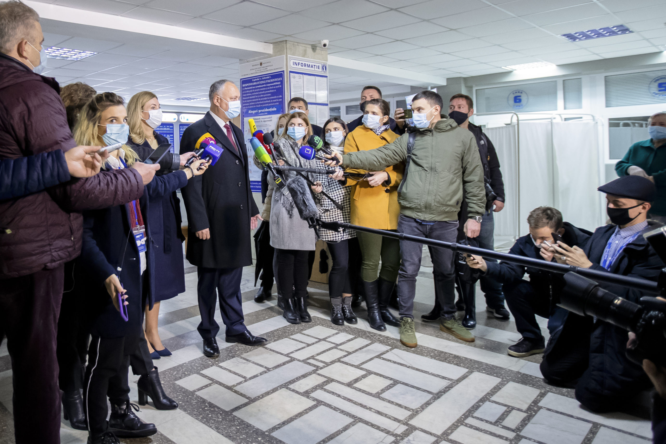 Incumbent Moldovan President Igor Dodon speaks to media after casting his vote in the country's presidential elections in Chisinau, Nov. 1, 2020. Pro-Western, anti-corruption reformer Maia Sandu unseated pro-Russian Dodon in the election, partly credited to reporting from outlets like RISE