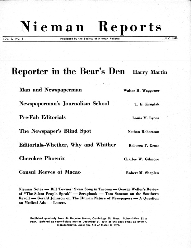 Reporter in the Bear's Den