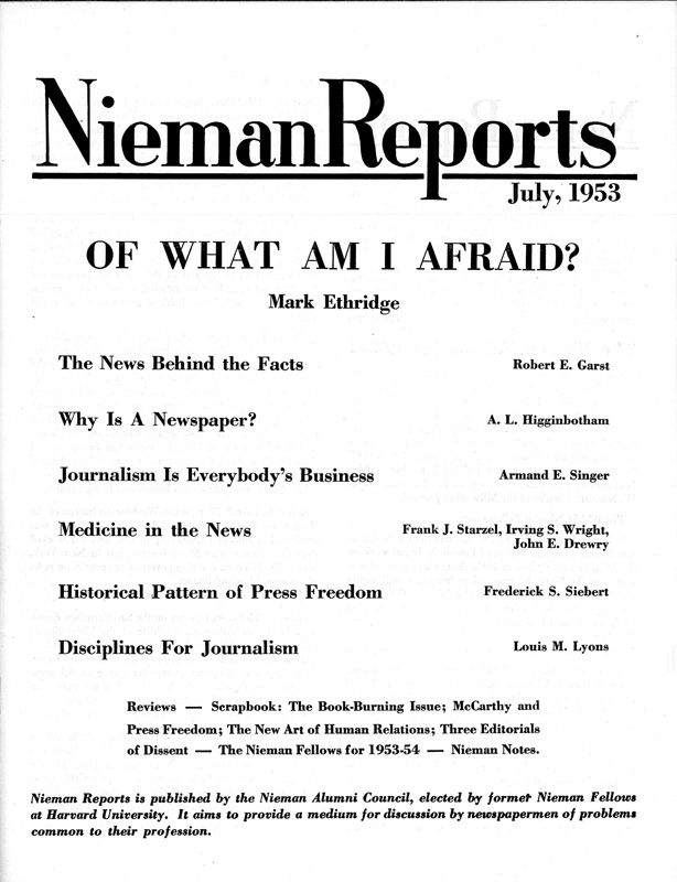 Of What Am I Afraid?