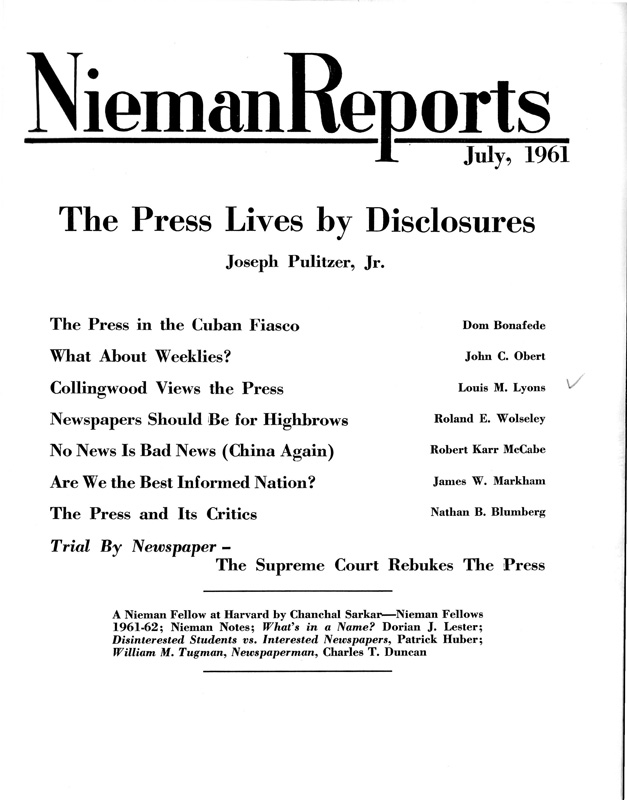 The Press Lives by Disclosures