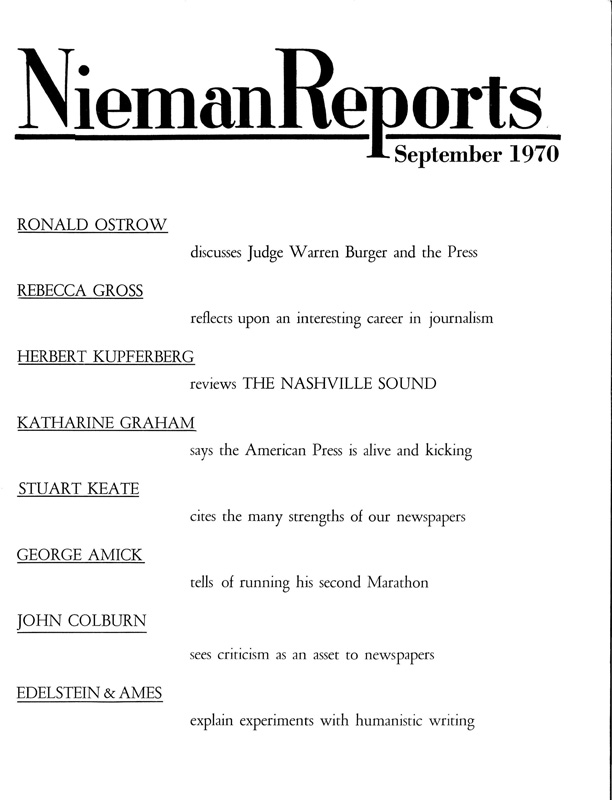 Judge Warren Burger and the Press