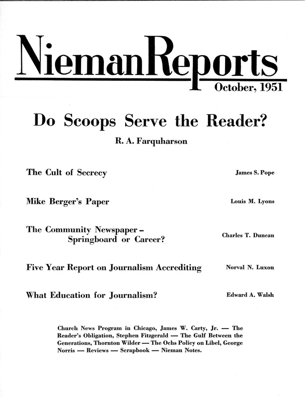 Do Scoops Serve the Reader?