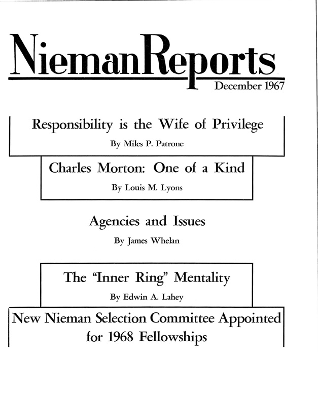 Responsibility is the Wife of Privilege
